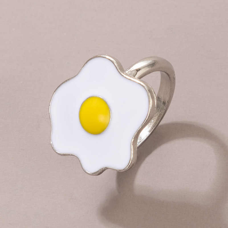 Nihaojewelry cute fried egg shape ring Wholesale jewelry