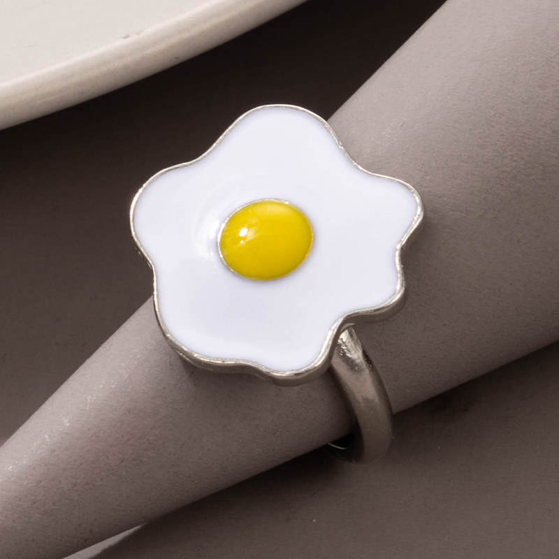 Nihaojewelry cute fried egg shape ring Wholesale jewelry