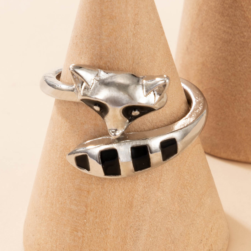 Nihaojewelry creative raccoon animal open ring Wholesale jewelry