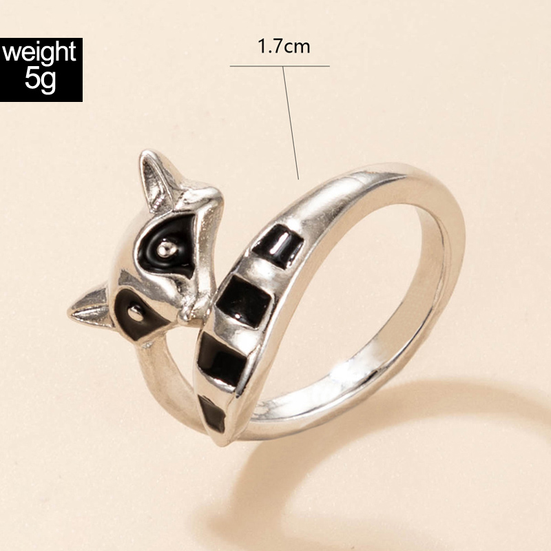 Nihaojewelry creative raccoon animal open ring Wholesale jewelry