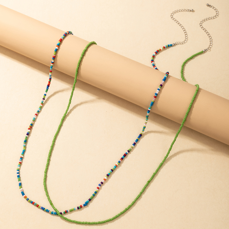 Nihaojewelry wholesale jewelry new style bohemian green avocado beads double waist chain