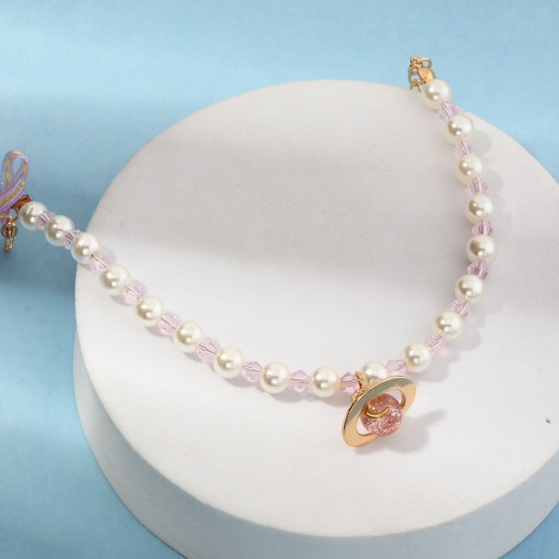 Nihaojewelry wholesale jewelry simple natural pearl pink Saturn diamond bracelet