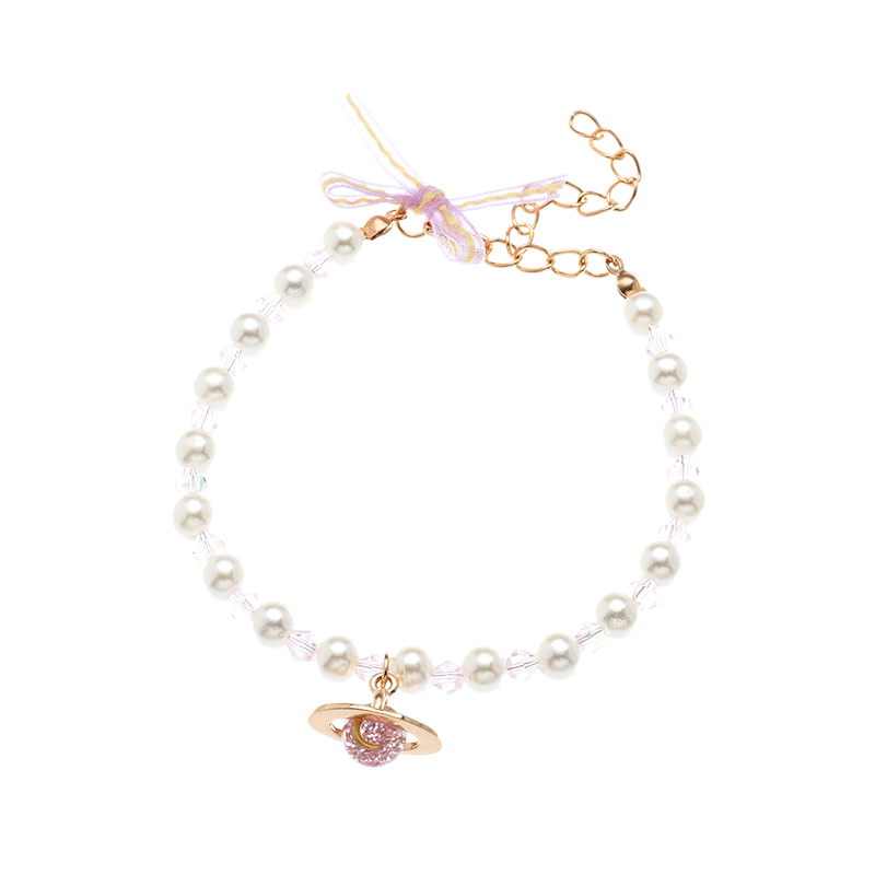 Nihaojewelry wholesale jewelry simple natural pearl pink Saturn diamond bracelet