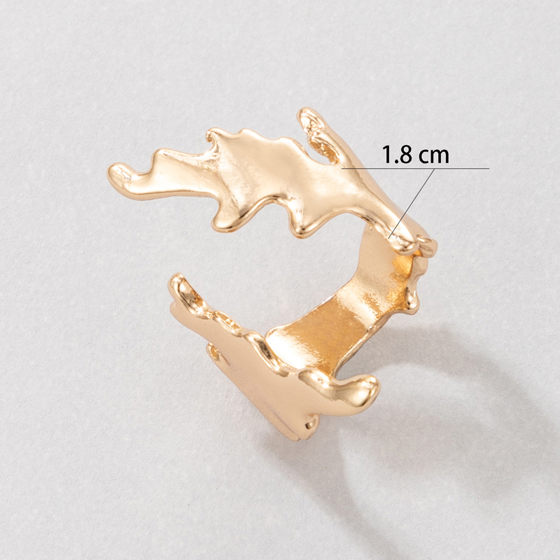 Nihaojewelry wholesale jewelry new simple golden geometric open joint ring