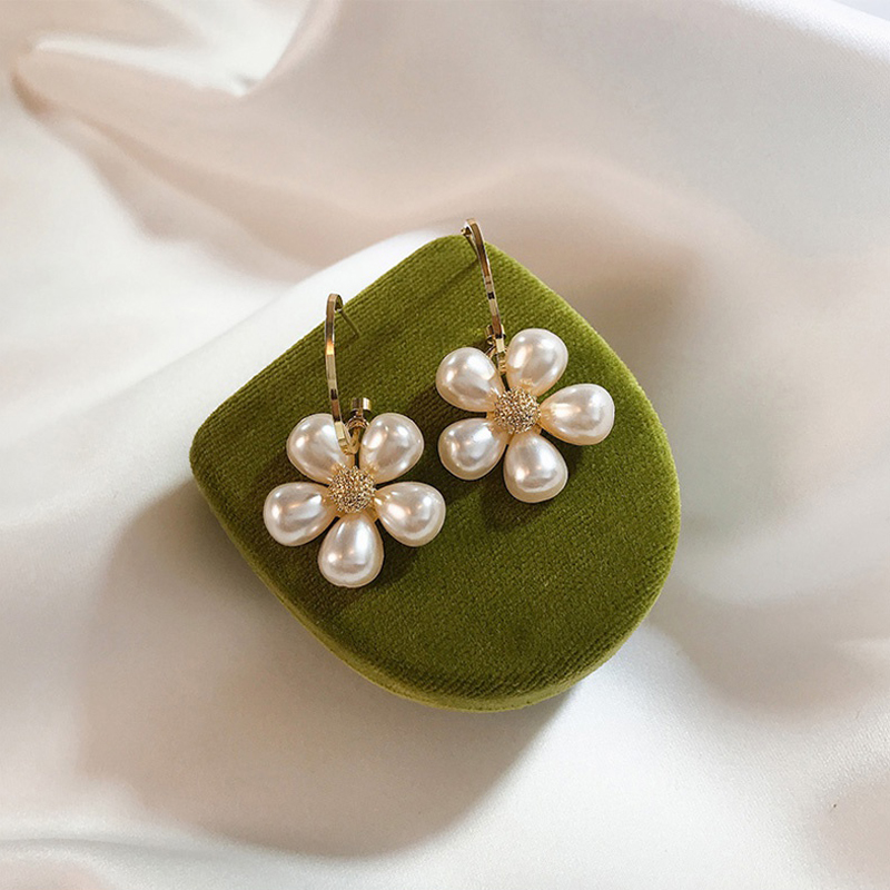 Nihaojewelry wholesale jewelry simple pearl flower alloy earringspicture4