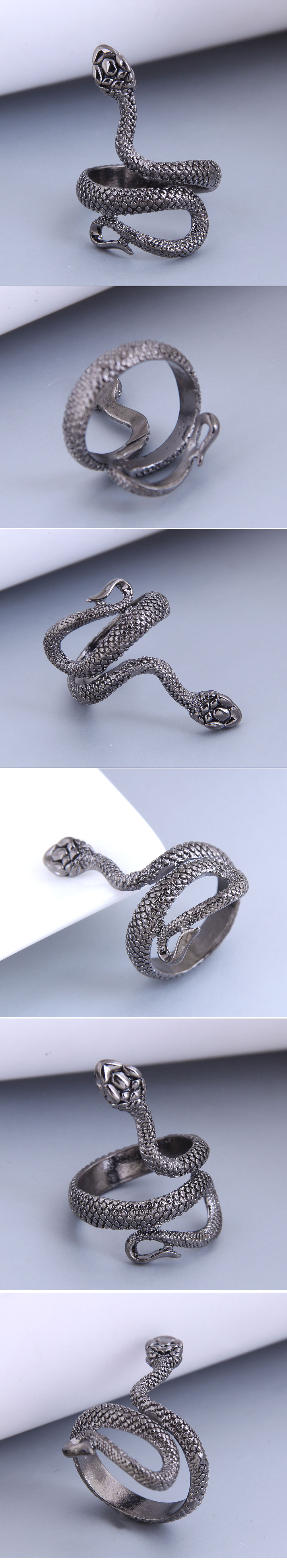 wholesale jewelry retro auspicious snake shaped alloy ring Nihaojewelry