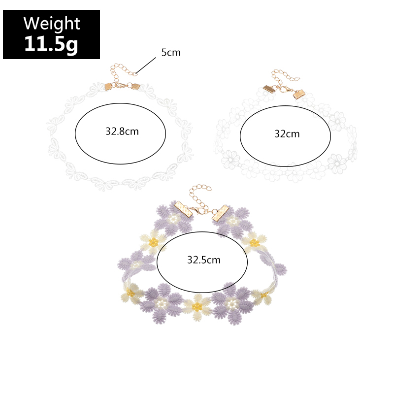 Nihaojewelry wholesale jewelry fashion purple and white cloth flower childrenu0027s necklace