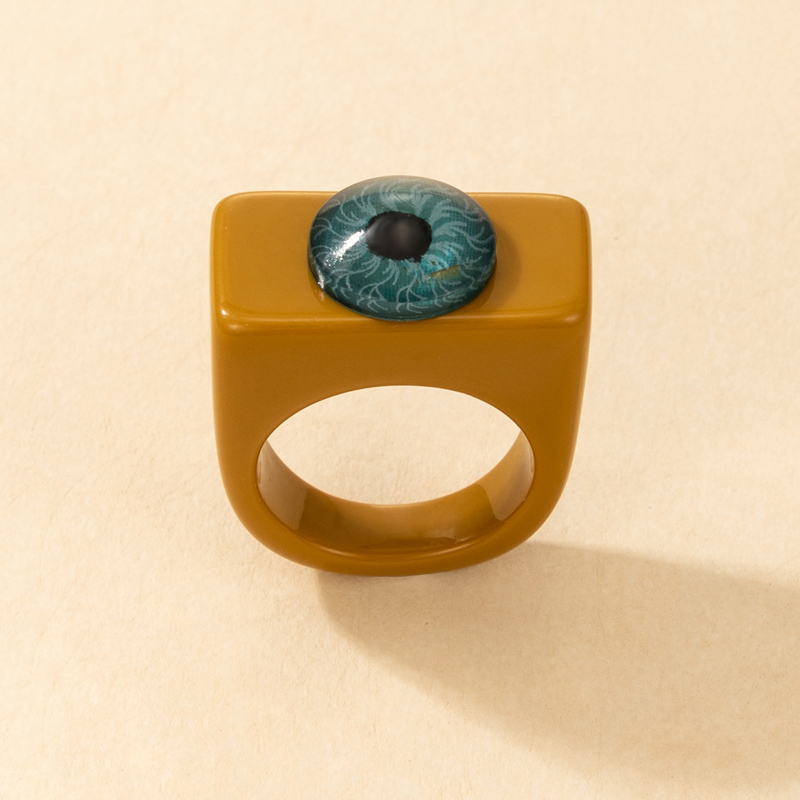 wholesale punk style brown angel eyes square joint ring Nihaojewelry