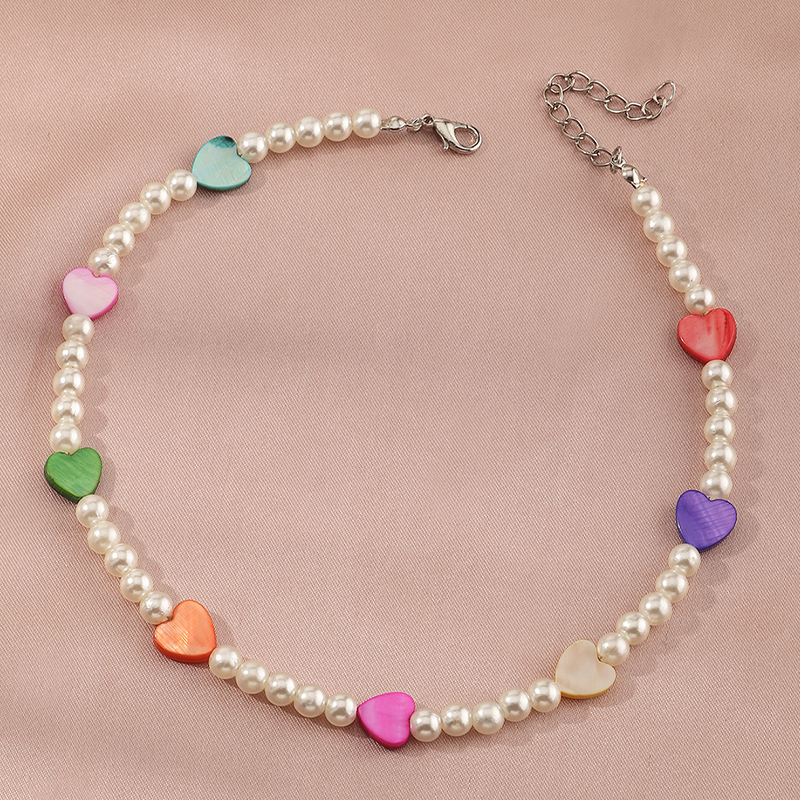 Nihaojewelry wholesale jewelry ethnic style beads heart pearl splicing necklace