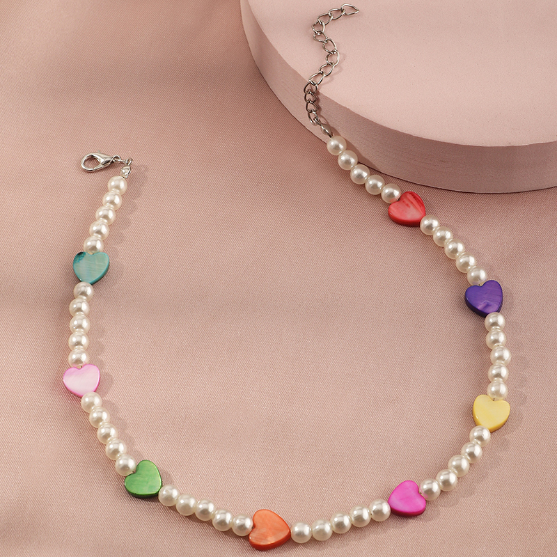 Nihaojewelry wholesale jewelry ethnic style beads heart pearl splicing necklace