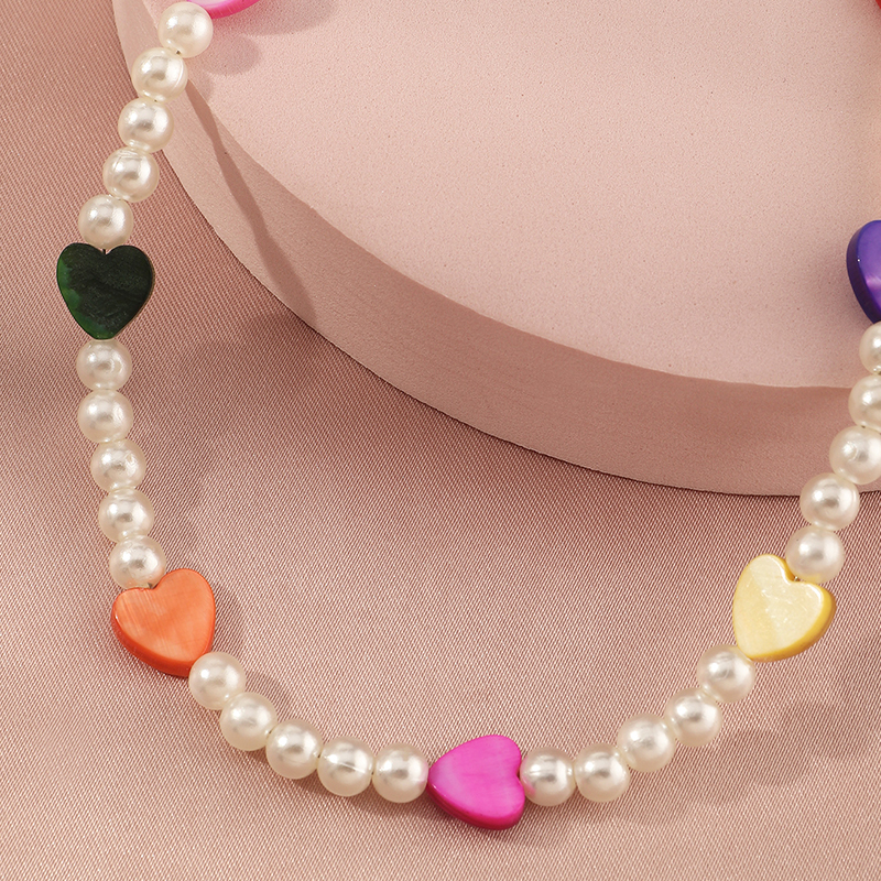 Nihaojewelry wholesale jewelry ethnic style beads heart pearl splicing necklace