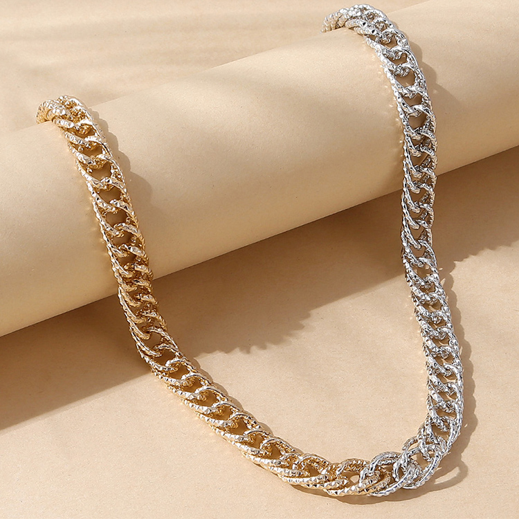 Nihaojewelry wholesale jewelry hip-hop thick chain contrast color necklace