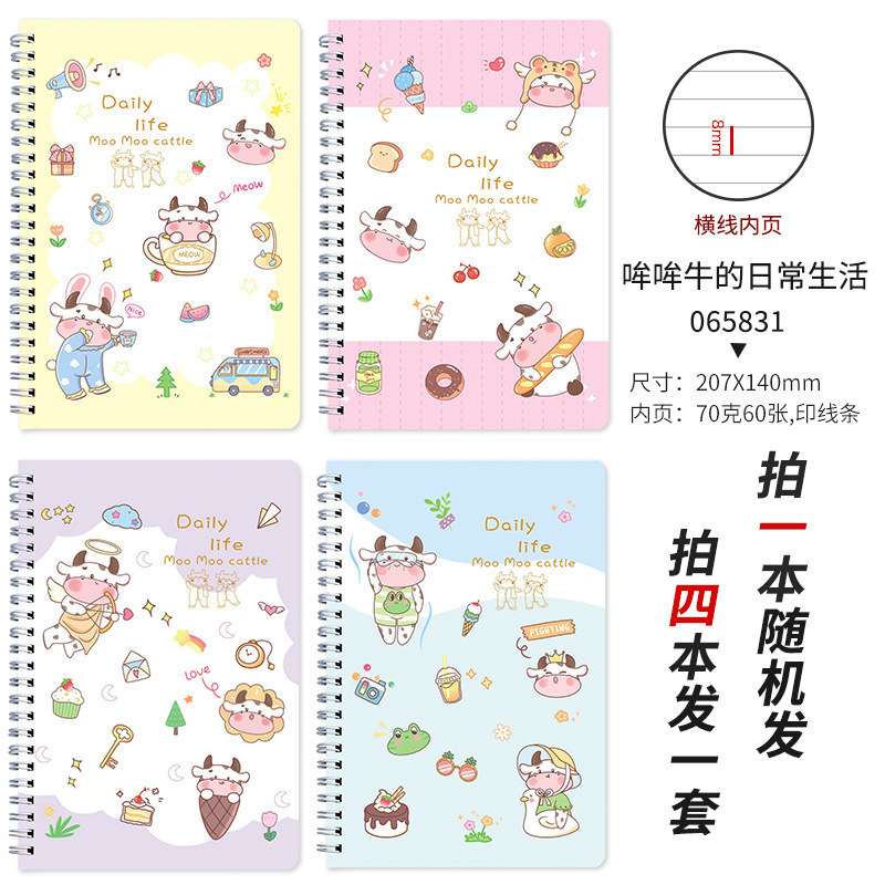 wholesale cartoon 120 pages thick horizontal line A5 coil notebook Nihaojewelry  NHWQ389804picture10