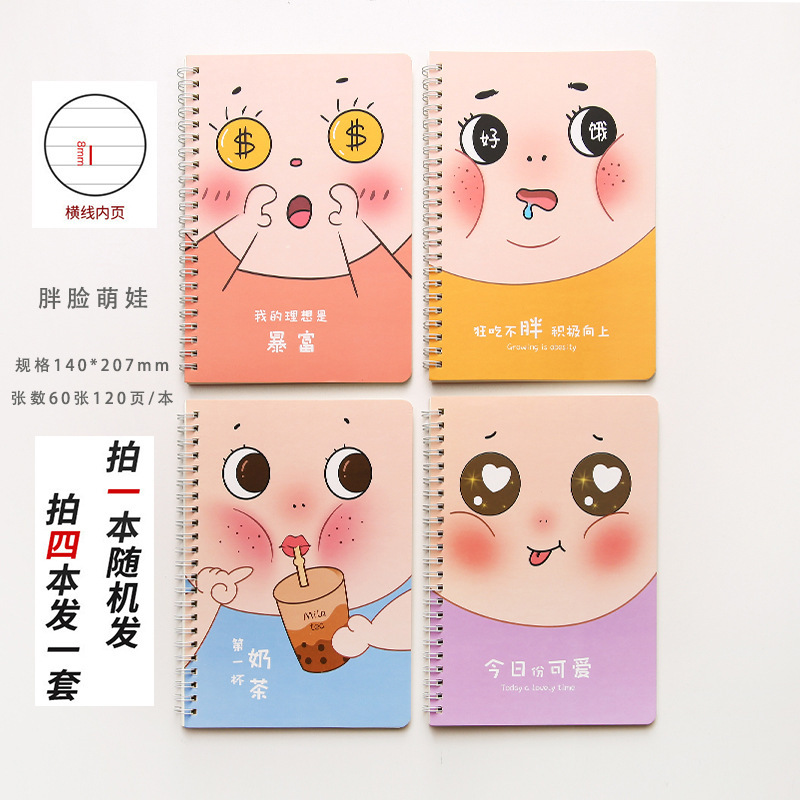 wholesale cartoon 120 pages thick horizontal line A5 coil notebook Nihaojewelry  NHWQ389804picture11