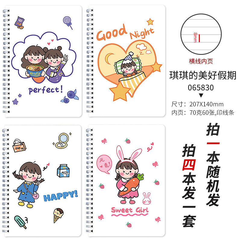 wholesale cartoon 120 pages thick horizontal line A5 coil notebook Nihaojewelry  NHWQ389804picture12