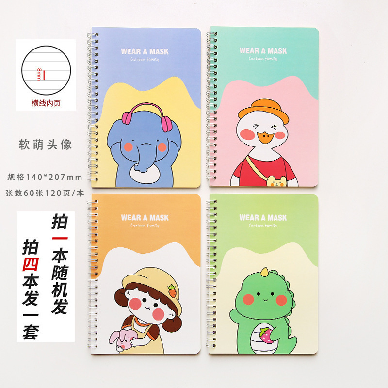 wholesale cartoon 120 pages thick horizontal line A5 coil notebook Nihaojewelry  NHWQ389804picture13
