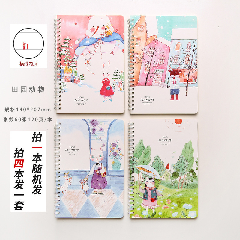 wholesale cartoon 120 pages thick horizontal line A5 coil notebook Nihaojewelry  NHWQ389804picture14