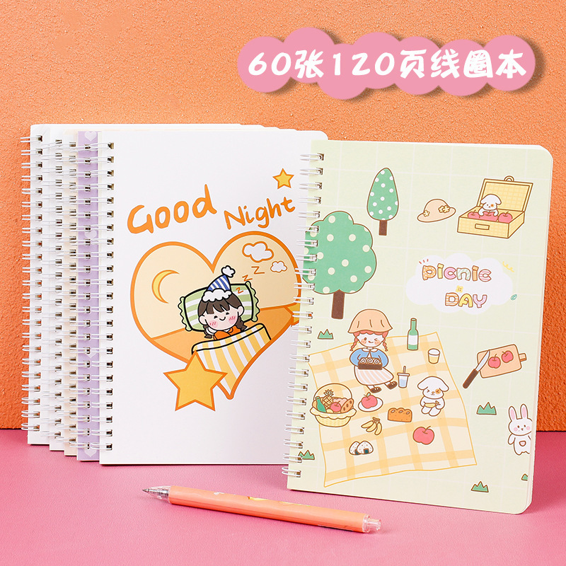 wholesale cartoon 120 pages thick horizontal line A5 coil notebook Nihaojewelry  NHWQ389804picture19