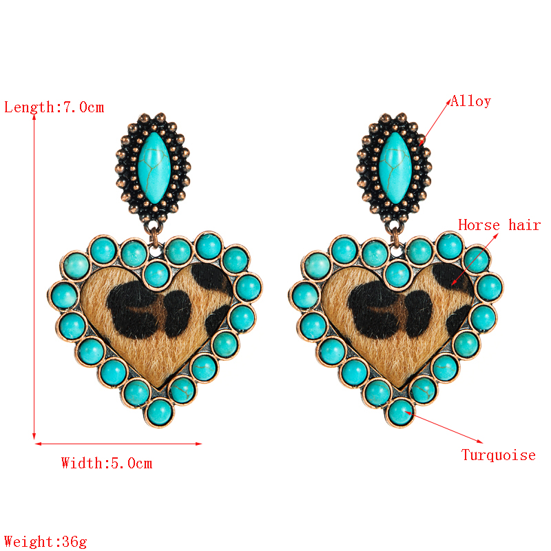 wholesale jewelry bohemia heartshaped earrings leather earrings Nihaojewelrypicture1