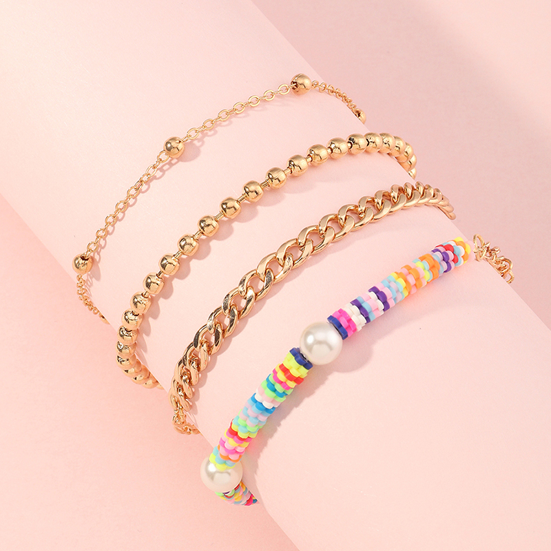 wholesale jewelry flower beads splicing chain bracelet set nihaojewelrypicture1
