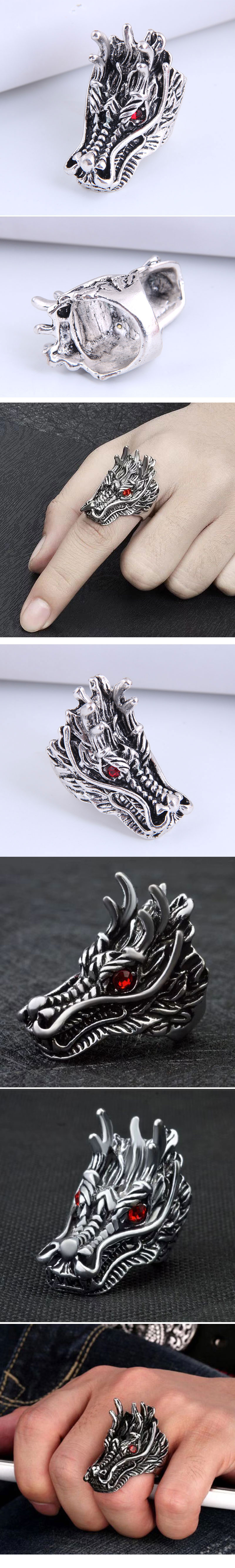 wholesale jewelry retro metal auspicious dragon shape ring Nihaojewelry