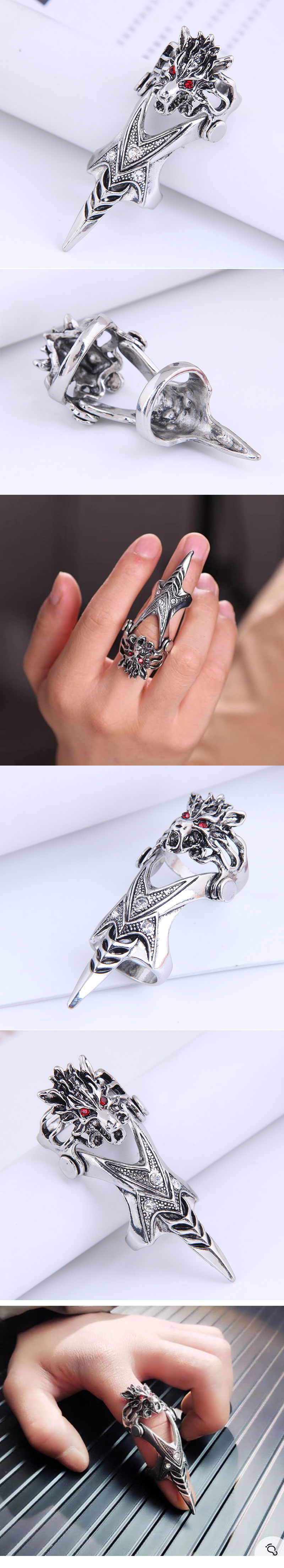 wholesale jewelry retro auspicious dragon joint ring Nihaojewelry