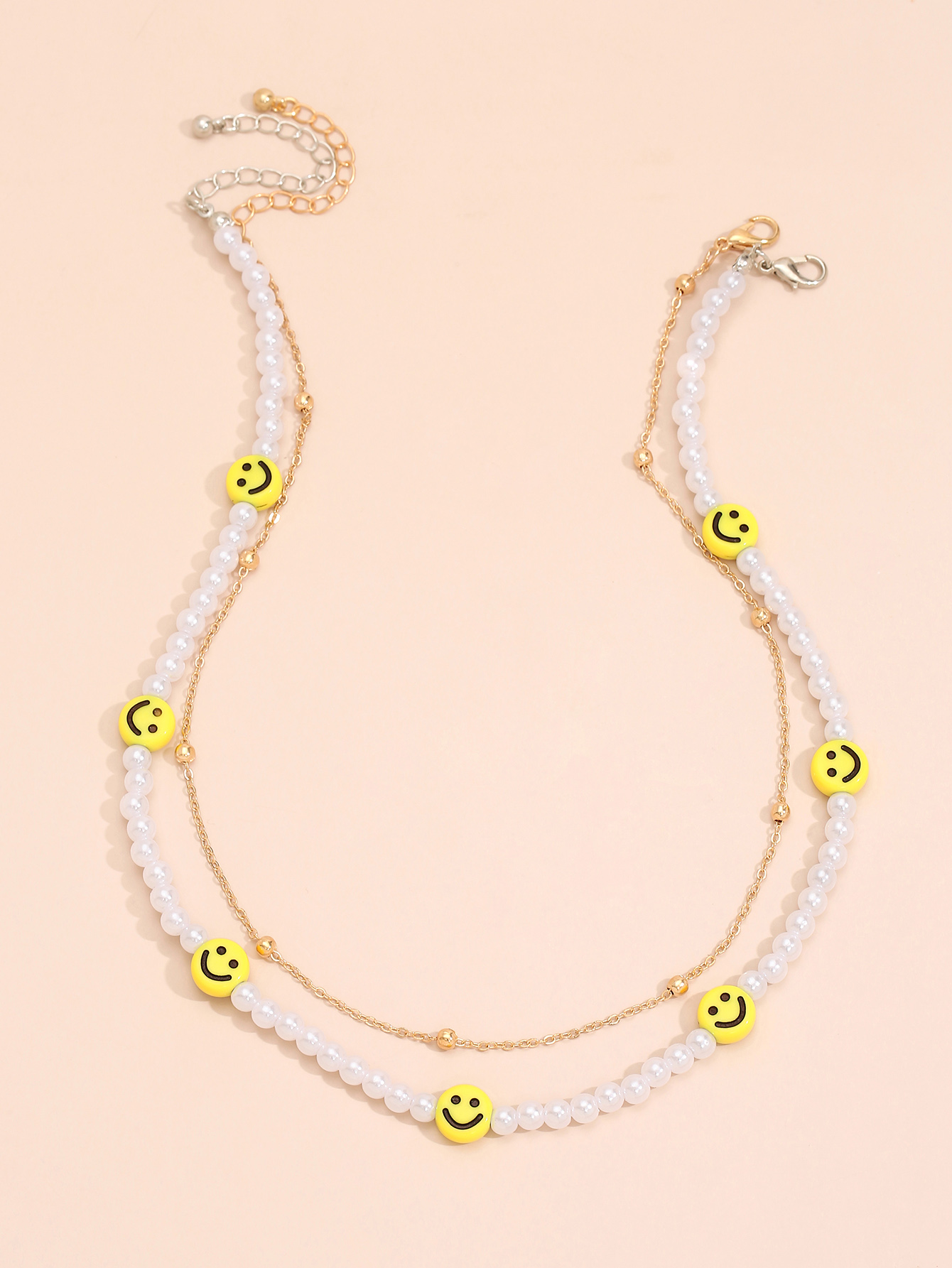 Wholesale Korean Retro Smiley Pearl Necklace Nihaojewelrypicture2