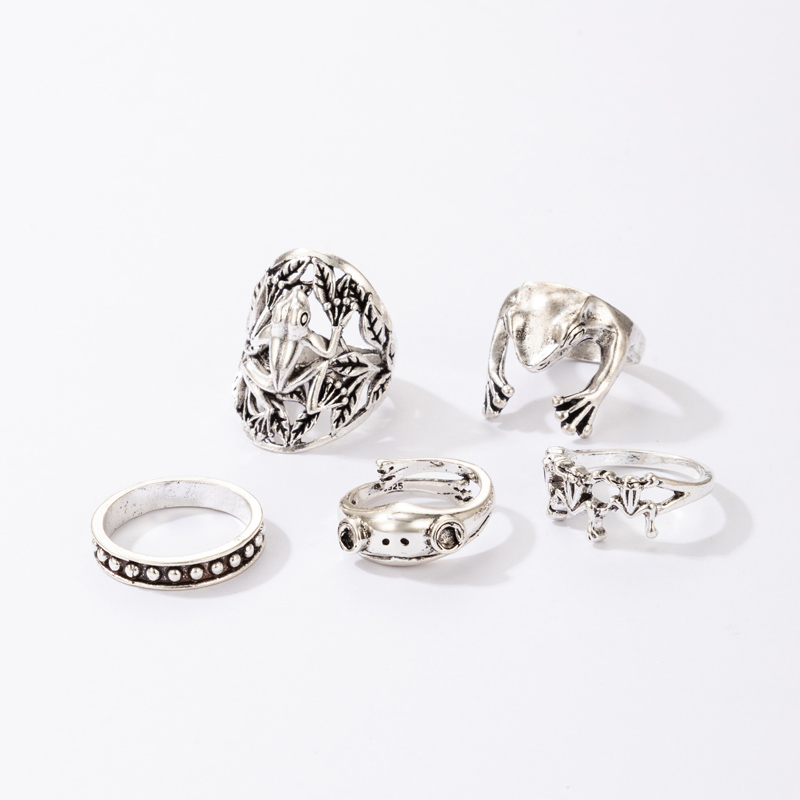 wholesale new simple geometric frog element ring set Nihaojewelry