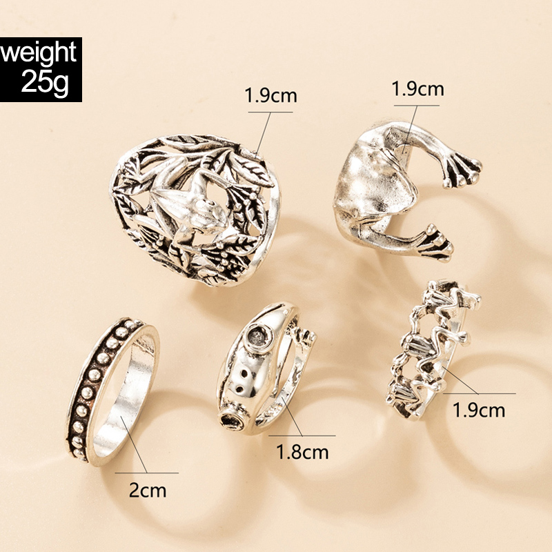 wholesale new simple geometric frog element ring set Nihaojewelry