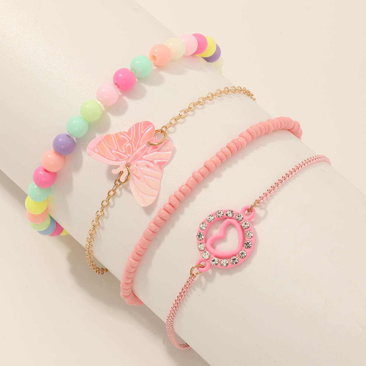 nihaojewelry cute butterfly heart rice bead childrenu0027s bracelet wholesale jewelry