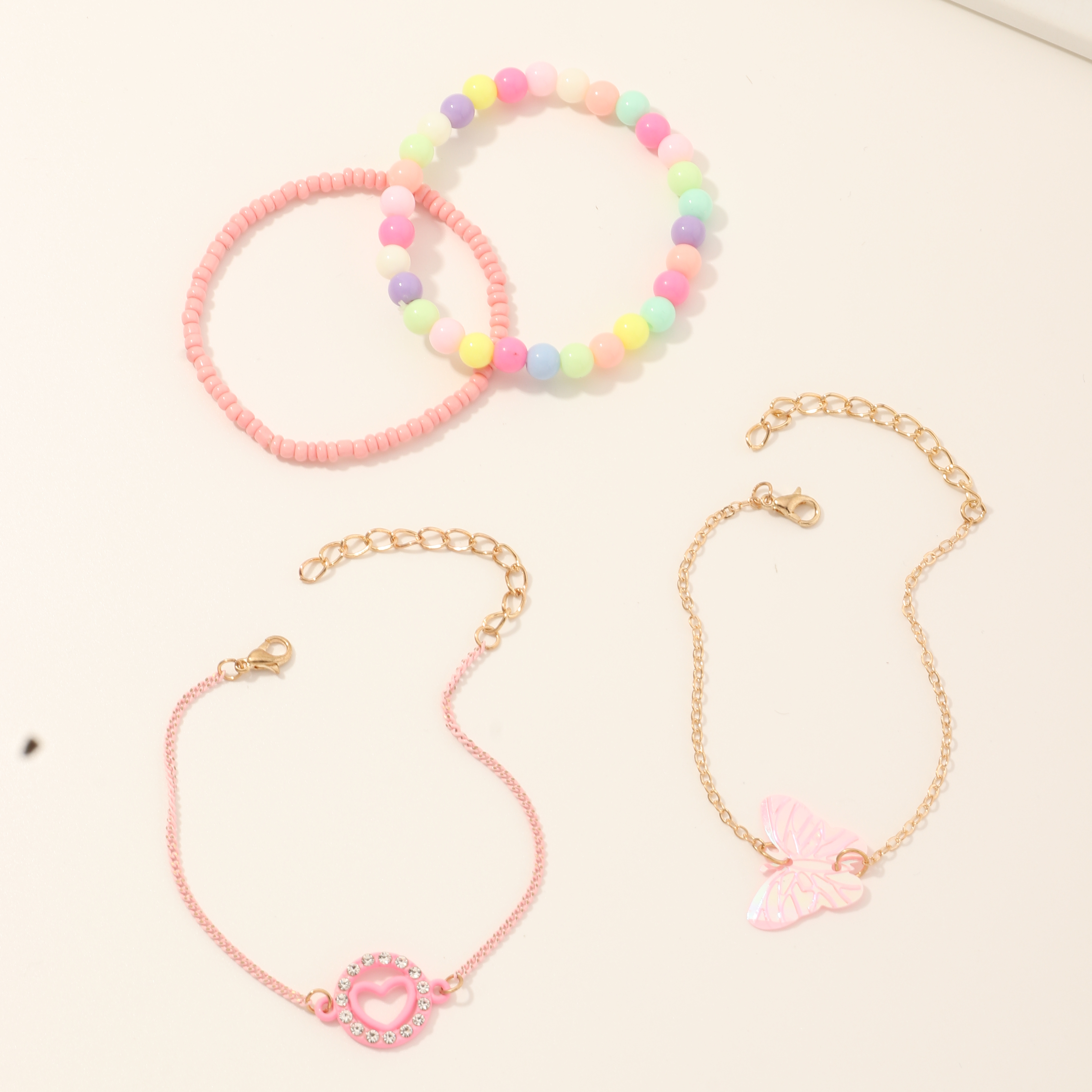 nihaojewelry cute butterfly heart rice bead childrenu0027s bracelet wholesale jewelry