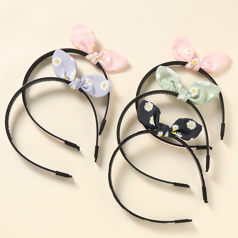Nihaojewelry koreanischen Stil niedlichen Hasenohren Stoff Kinder Stirnband 5teiliges Set Grohandel Schmuckpicture2