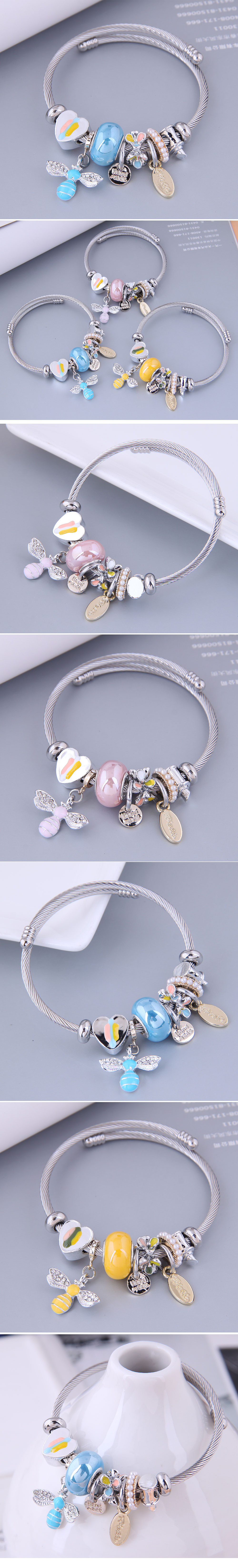 wholesale jewelry fashion metal bee pendant metal bracelet Nihaojewelry