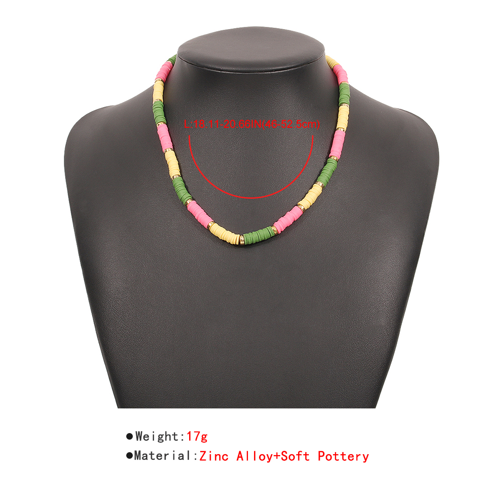 Nihaojewelry einfache Kontrastfarbe weiche Keramik geometrische Halskette Grohandel Schmuckpicture3