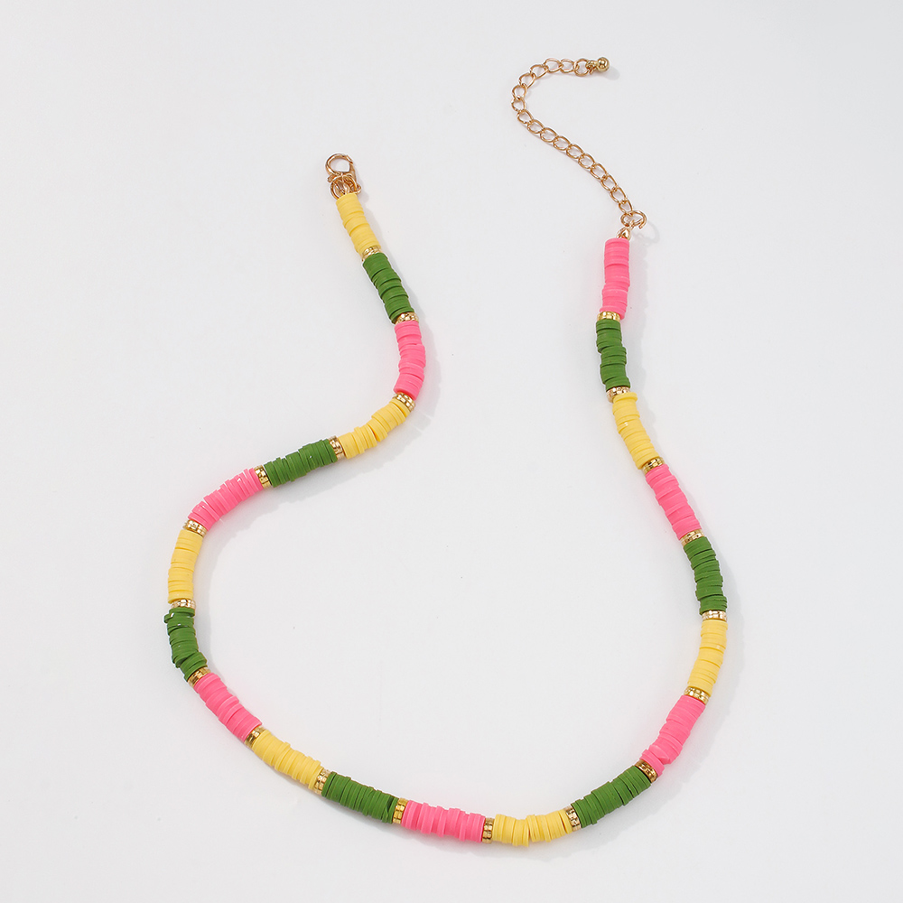 Nihaojewelry einfache Kontrastfarbe weiche Keramik geometrische Halskette Grohandel Schmuckpicture5