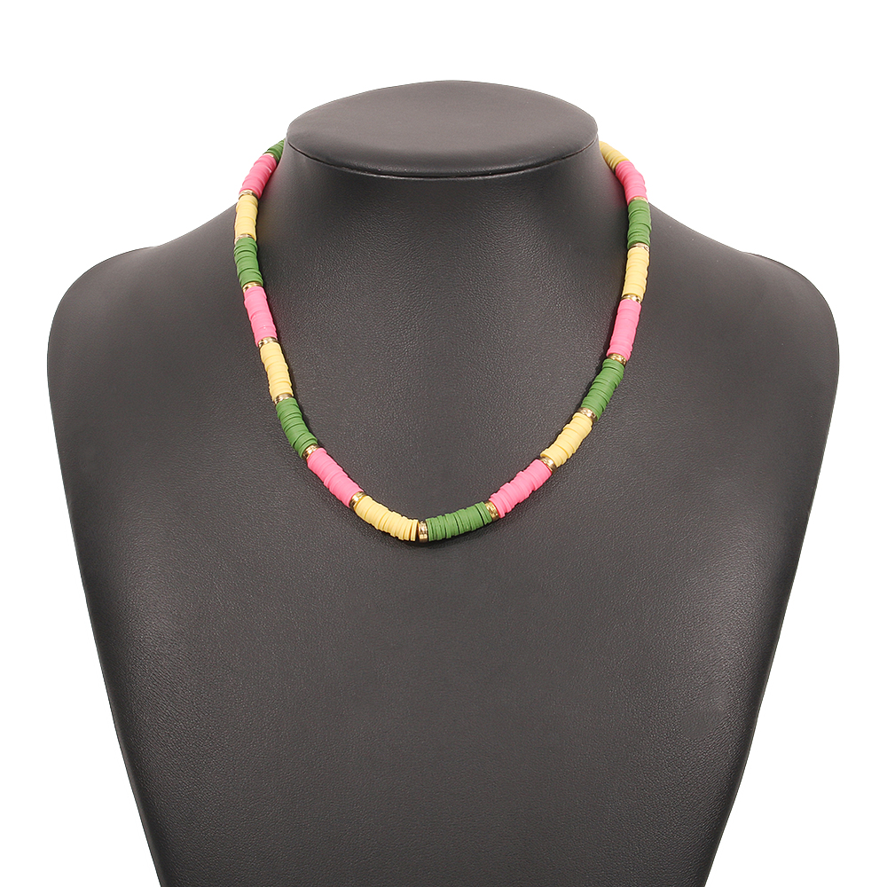 Nihaojewelry einfache Kontrastfarbe weiche Keramik geometrische Halskette Grohandel Schmuckpicture7