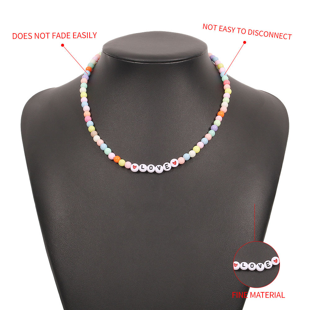 Nihaojewelry bhmischen Stil geometrische Perlen Buchstaben Halskette Grohandel Schmuckpicture4