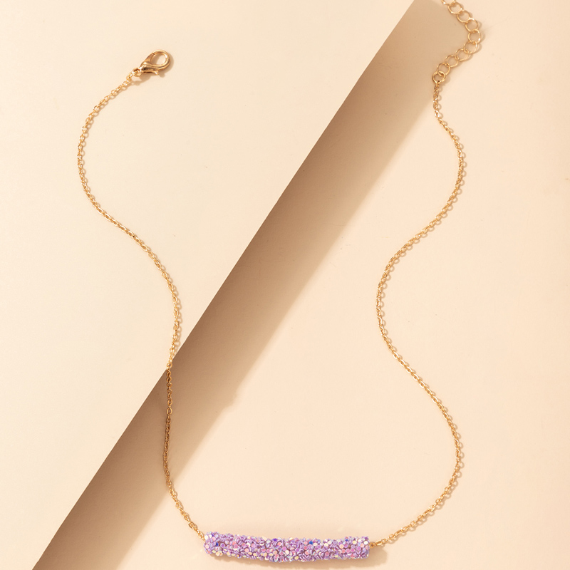 Nihaojewelry wholesale jewelry new simple purple rattan thin clavicle chain