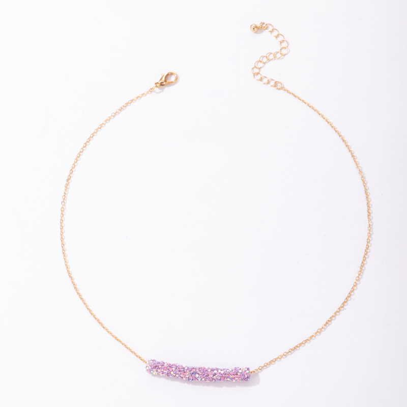 Nihaojewelry wholesale jewelry new simple purple rattan thin clavicle chain