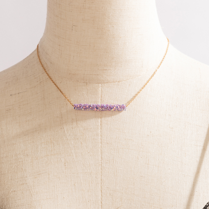 Nihaojewelry wholesale jewelry new simple purple rattan thin clavicle chain