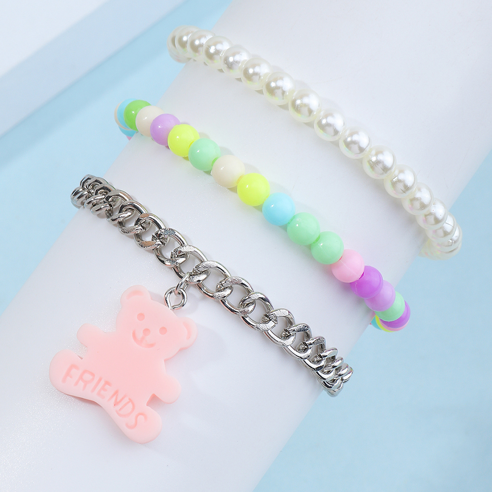 Korean children candy color bracelet set wholesale Nihaojewelry