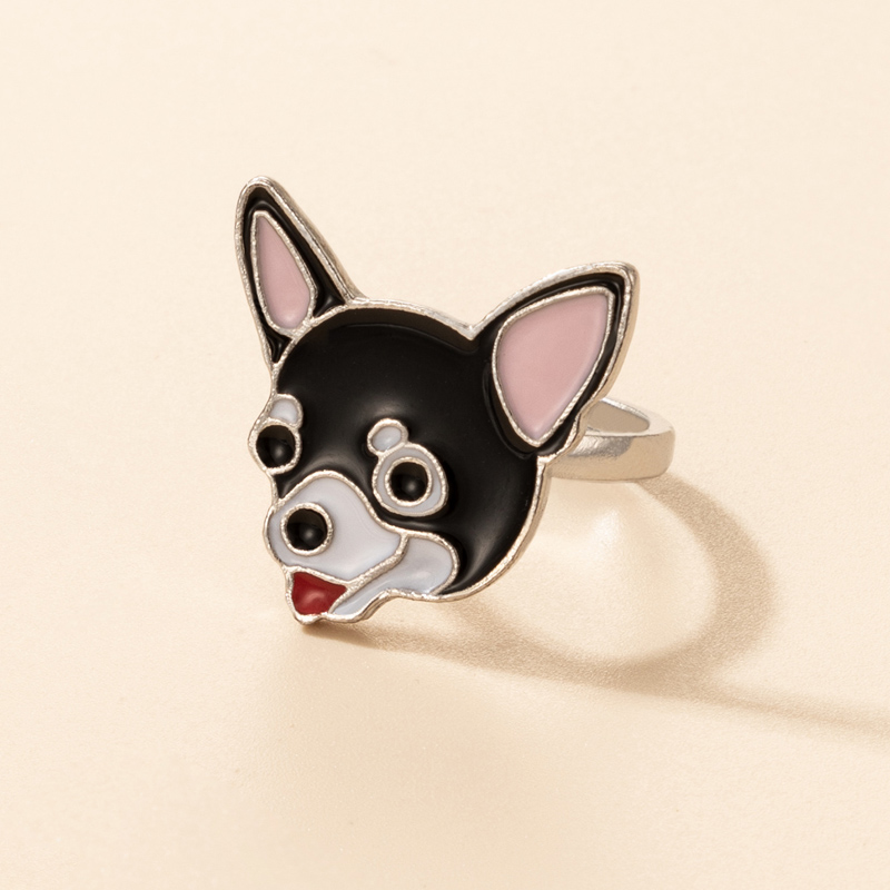 Fun cute animal puppy alloy ring wholesale Nihaojewelry