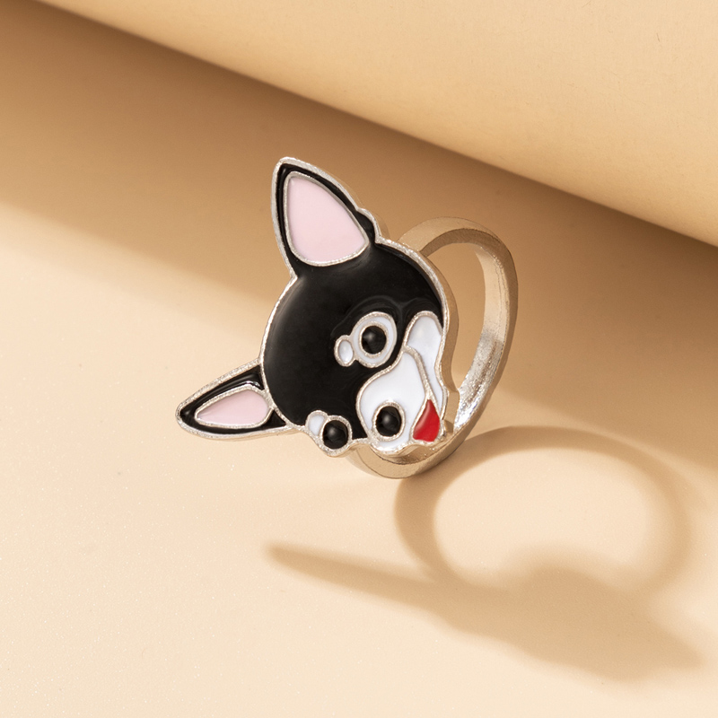 Fun cute animal puppy alloy ring wholesale Nihaojewelry