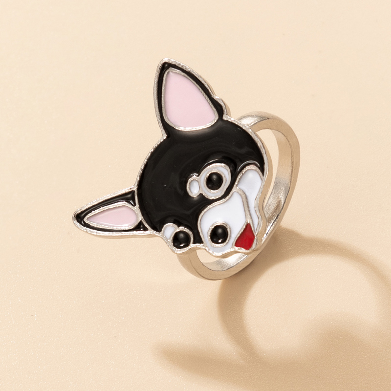 Fun cute animal puppy alloy ring wholesale Nihaojewelry