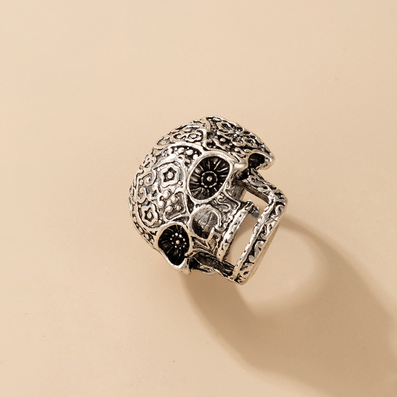 fashion alien head carved alloy ring wholesale Nihaojewelry