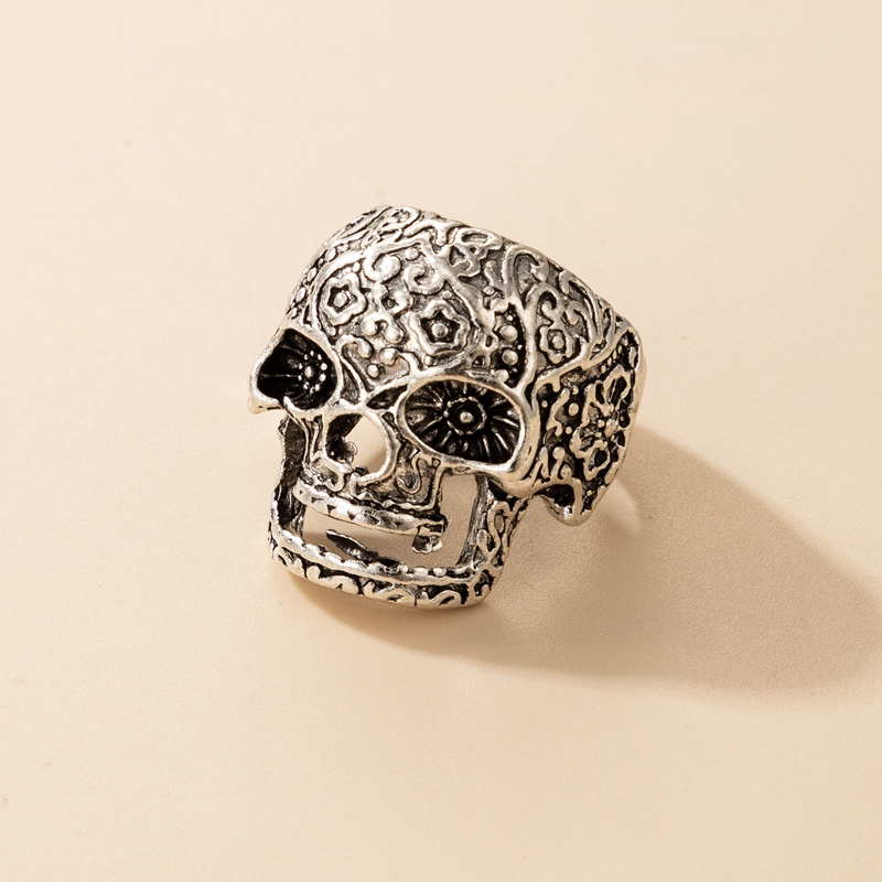 fashion alien head carved alloy ring wholesale Nihaojewelry