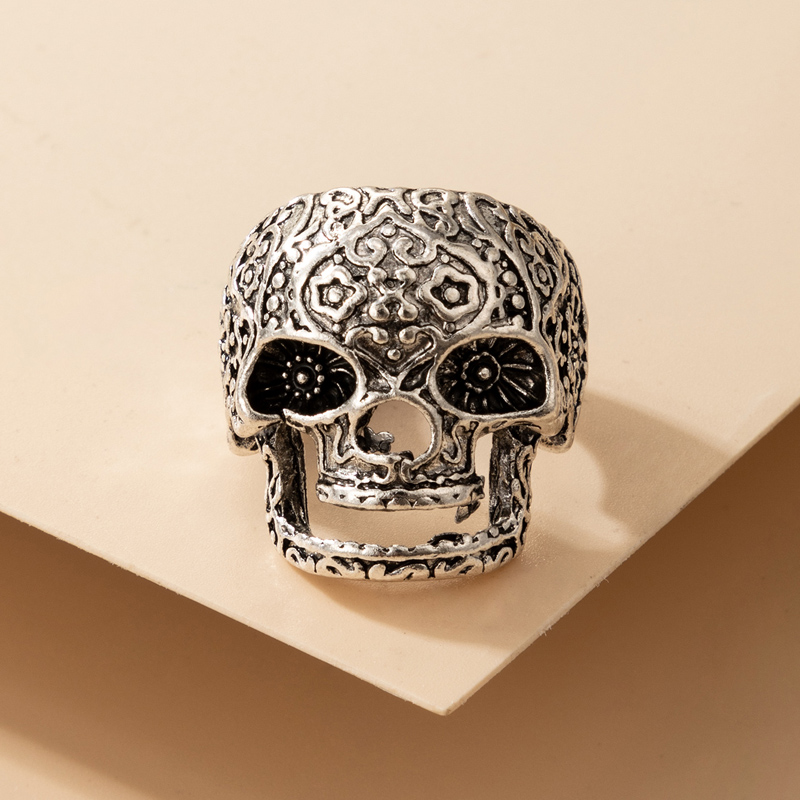 fashion alien head carved alloy ring wholesale Nihaojewelry