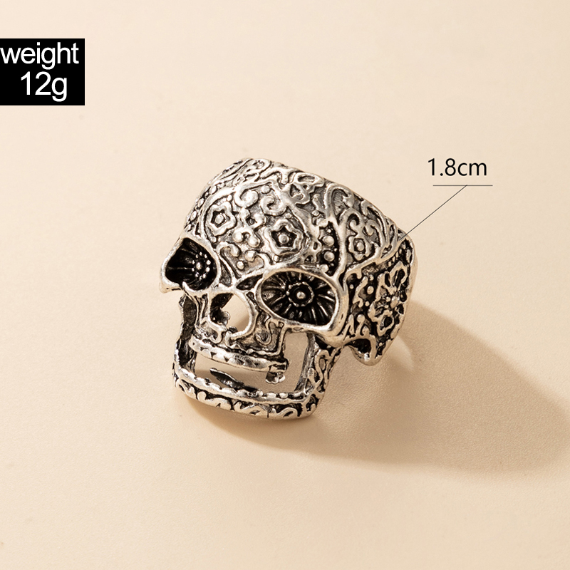 fashion alien head carved alloy ring wholesale Nihaojewelry