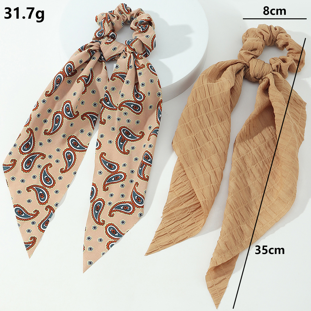 fashion streamer solid color printing hair scrunchies combination wholesale Nihaojewelrypicture4