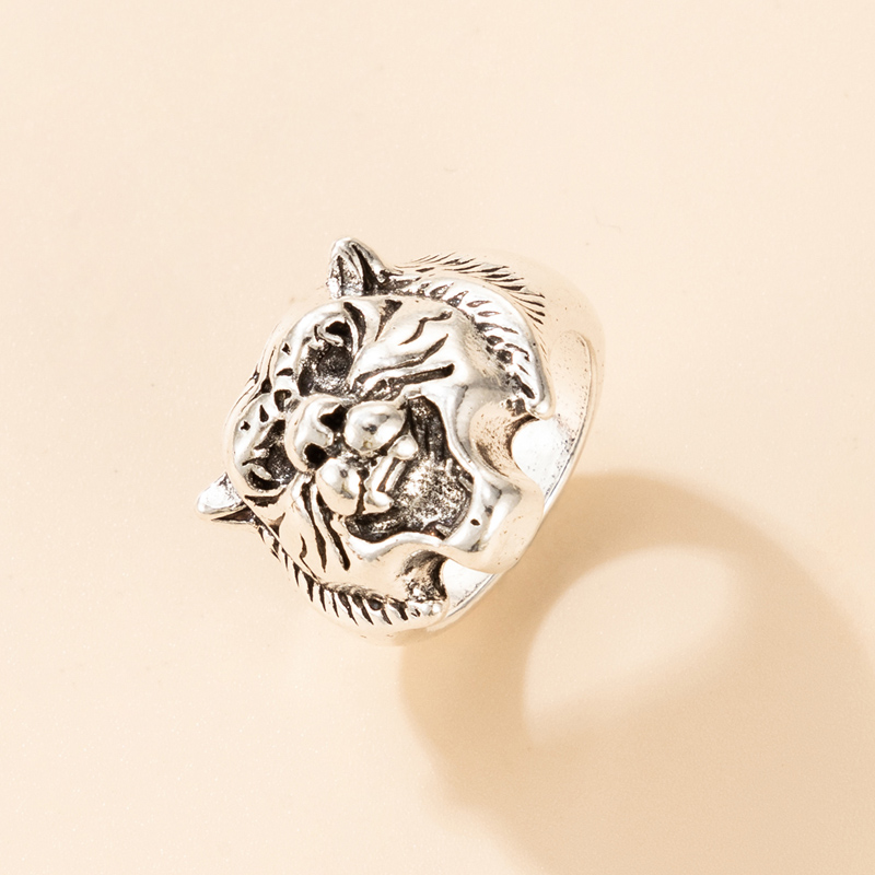 wholesale jewelry three-dimensional tiger head ring nihaojewelry